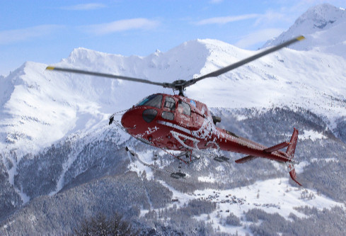 Helicopter flight over volcanoes sights of eruptions