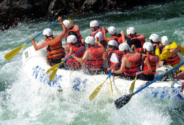 Rafting down the Kamchatka river (near the village of Klyuchi)