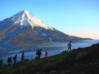 Ascending Avacha volcano