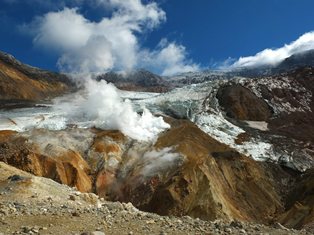 in the crater of Mutnovsky